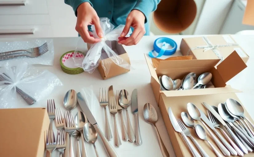 How to pack silverware for moving