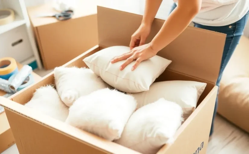 How to pack pillows when moving